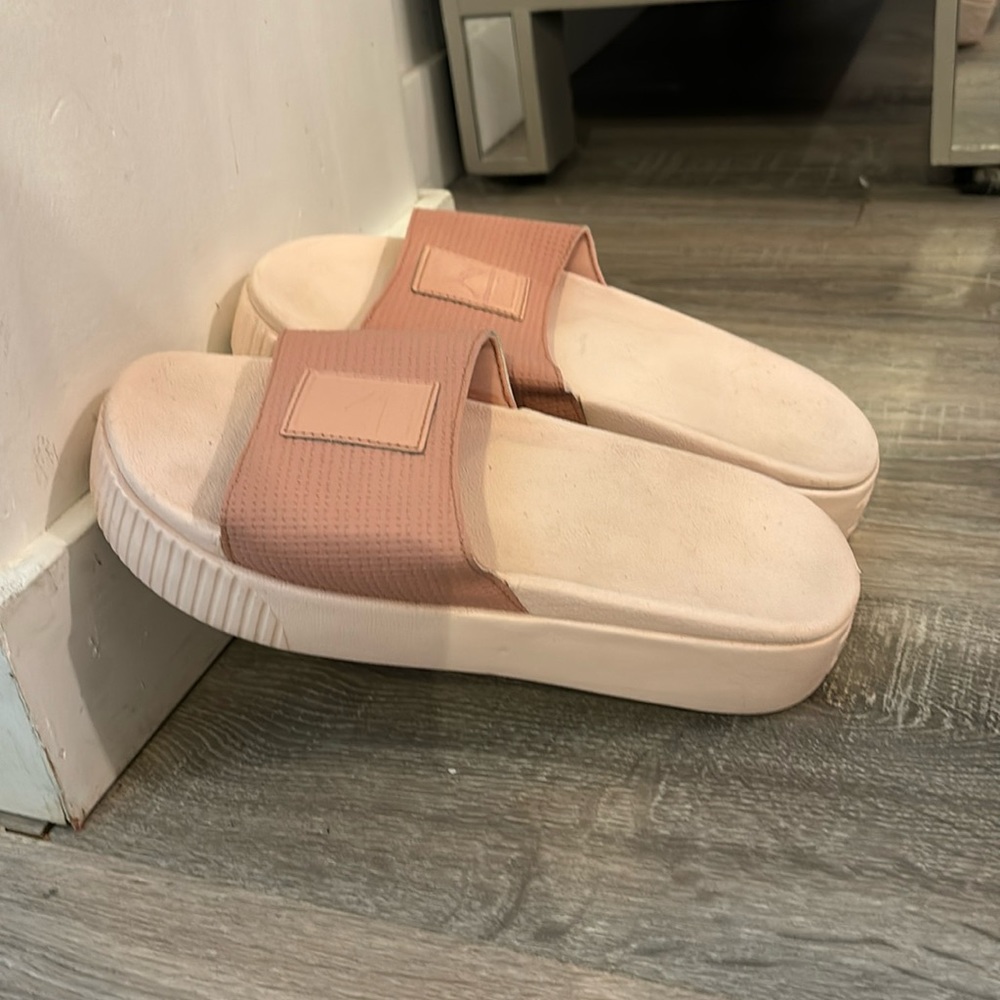 Puma platform slides, women’s size 7.5, pink and rose